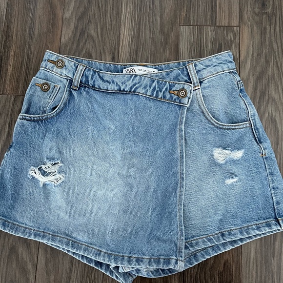 Zara blue blue jean skort size M - Picture 3 of 4